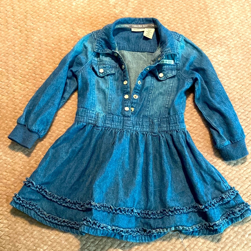Baby Girls Calvin Klein Jeans Denim Dress 24M
